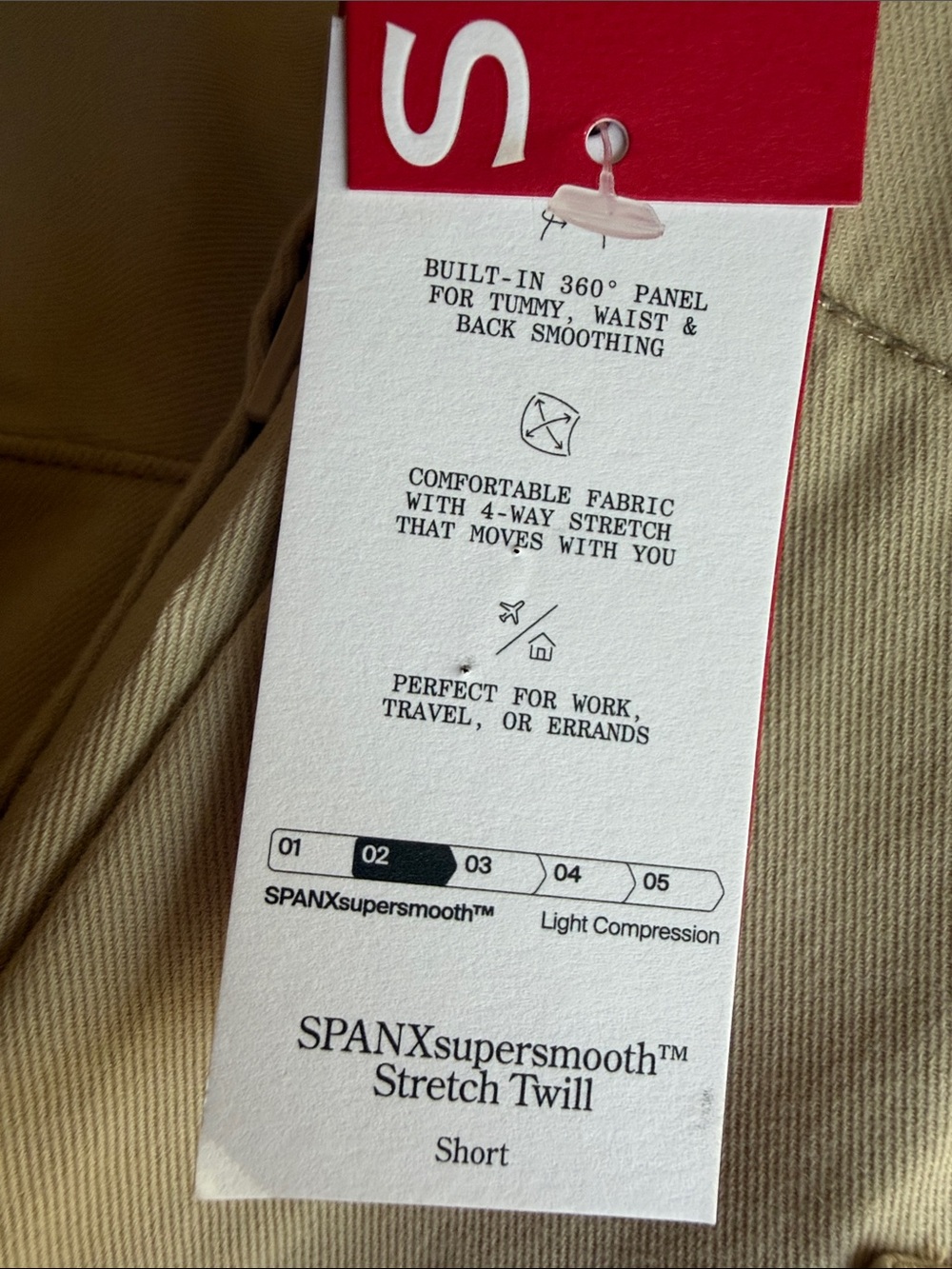 NWT SPANX Supersmooth Stretch Twill High-Rise Tailored Khaki Women's Shorts XL - Picture 9 of 13